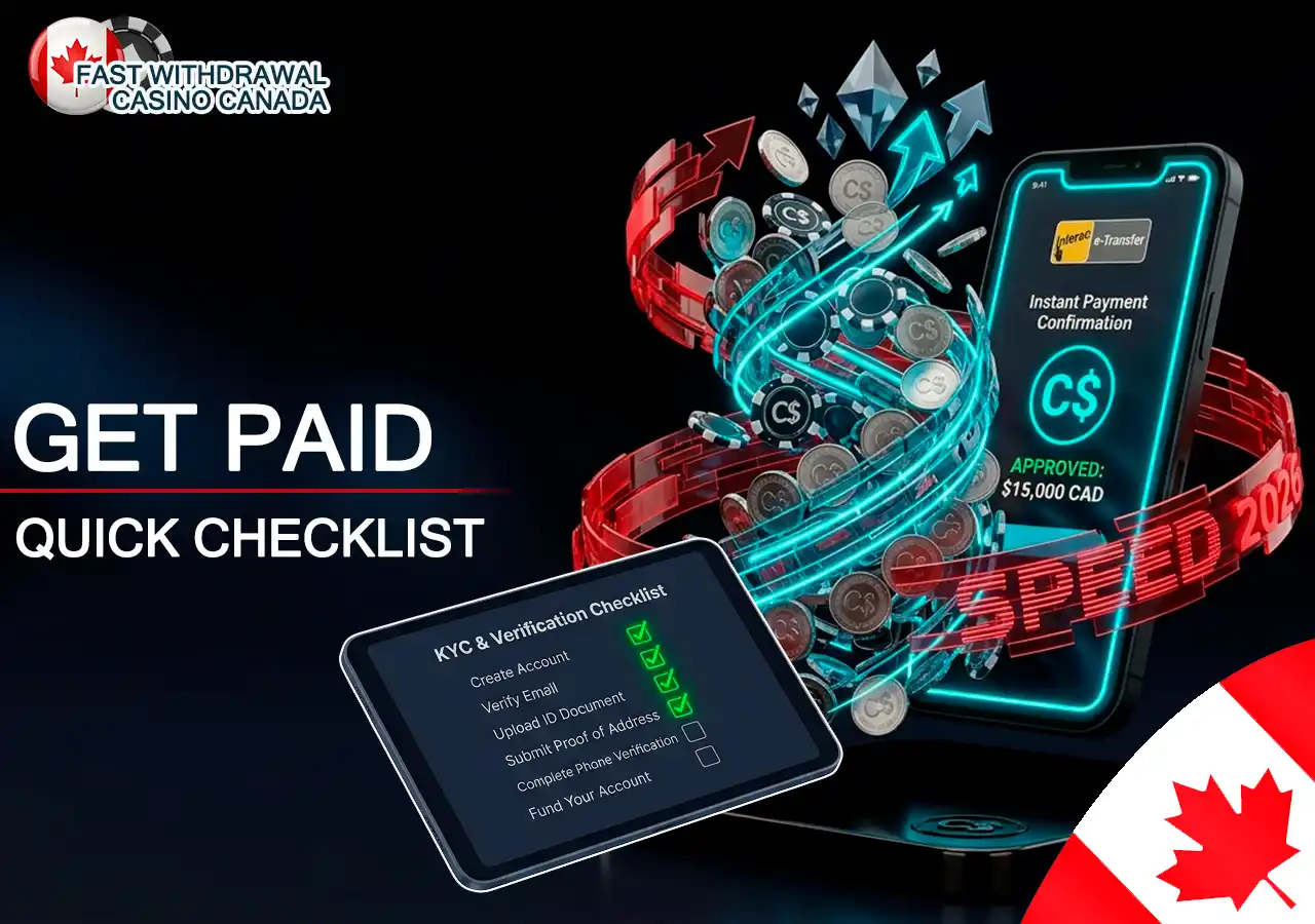 Step by step checklist to speed up casino withdrawals in Canada.